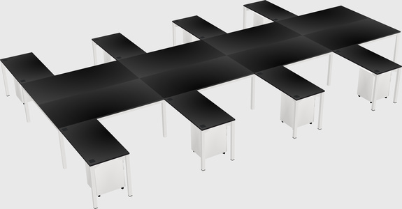 Shared l-shaped desk