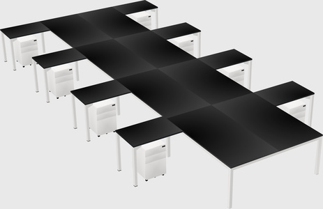Shared l-shaped desk