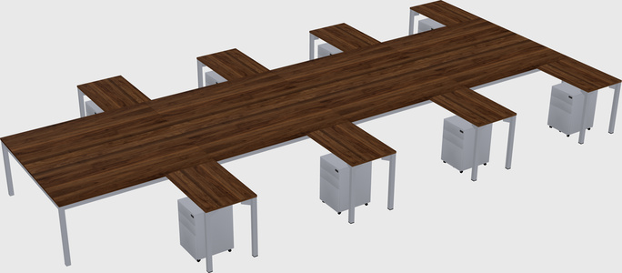 Shared l-shaped desk