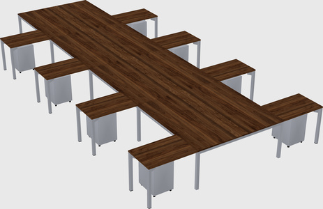Shared l-shaped desk