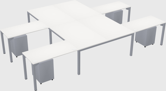 Shared l-shaped desk