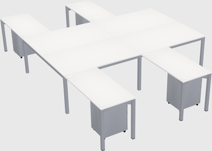 Shared l-shaped desk