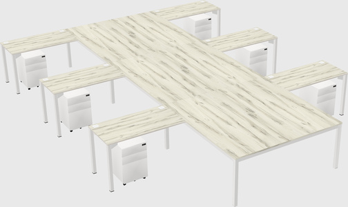 Shared l-shaped desk