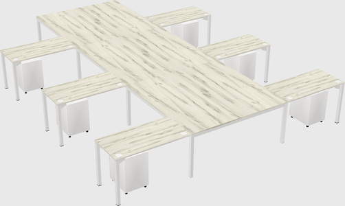 Shared l-shaped desk