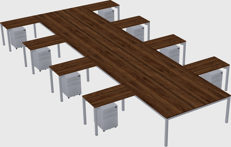 Shared l-shaped desk