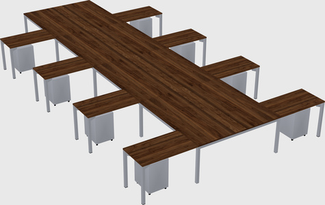 Shared l-shaped desk