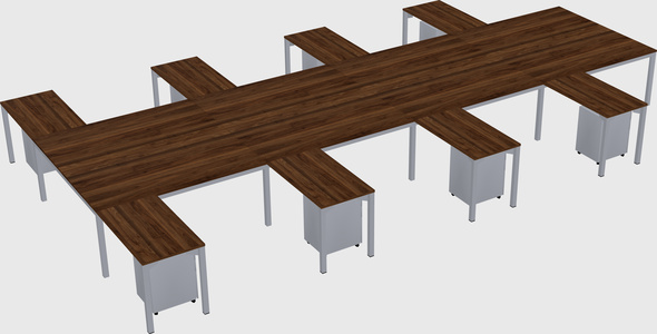 Shared l-shaped desk