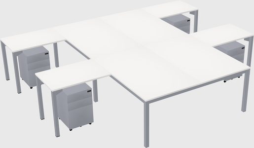 Shared l-shaped desk
