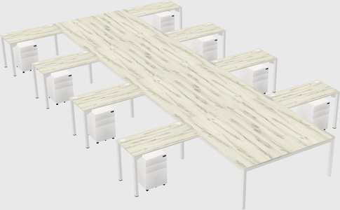 Shared l-shaped desk