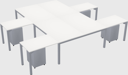Shared l-shaped desk