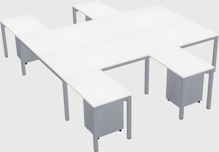Shared l-shaped desk