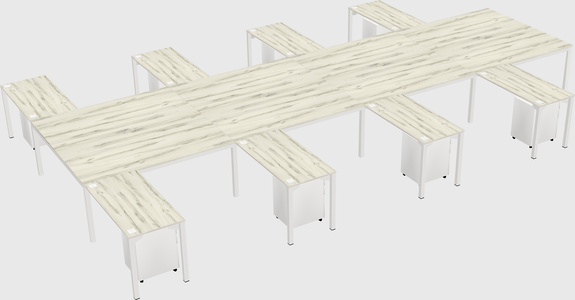 Shared l-shaped desk