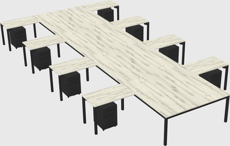 Shared l-shaped desk