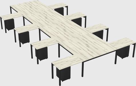 Shared l-shaped desk