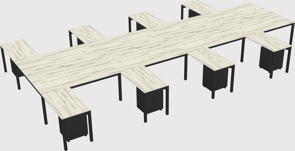 Shared l-shaped desk