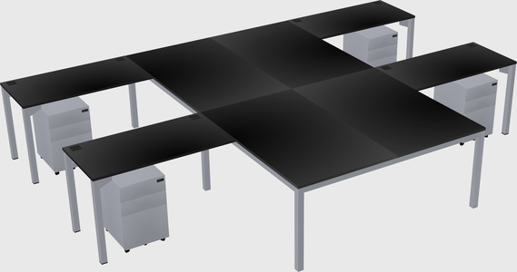 Shared l-shaped desk