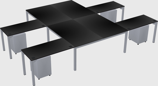 Shared l-shaped desk