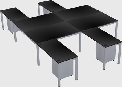 Shared l-shaped desk