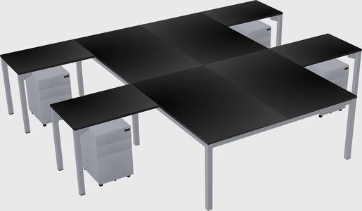 Shared l-shaped desk