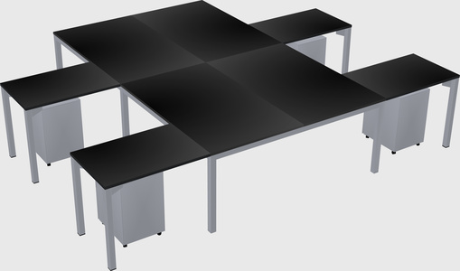 Shared l-shaped desk