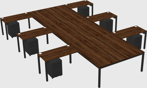 Shared l-shaped desk