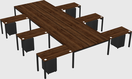 Shared l-shaped desk