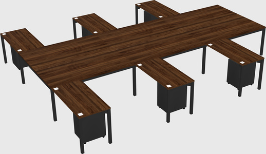 Shared l-shaped desk