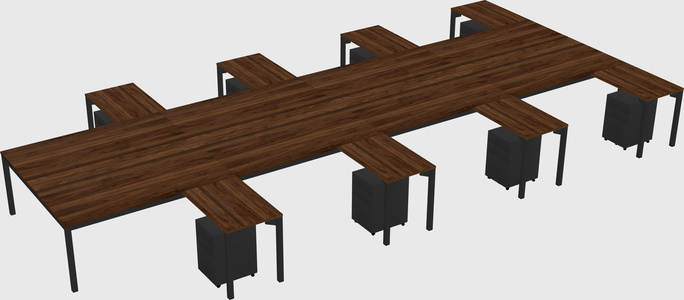 Shared l-shaped desk