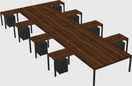 Shared l-shaped desk