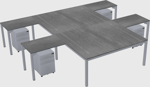 Shared l-shaped desk