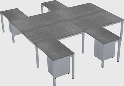 Shared l-shaped desk