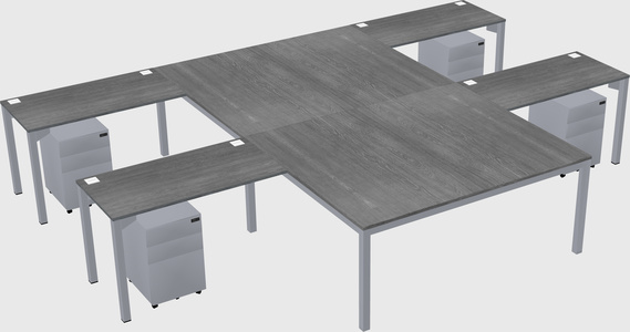 Shared l-shaped desk