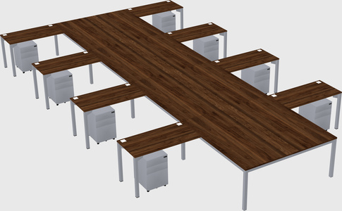 Shared l-shaped desk