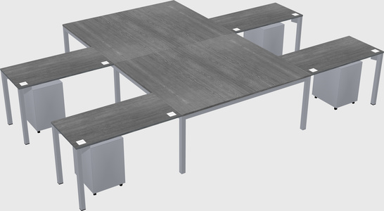 Shared l-shaped desk