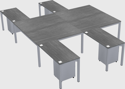 Shared l-shaped desk