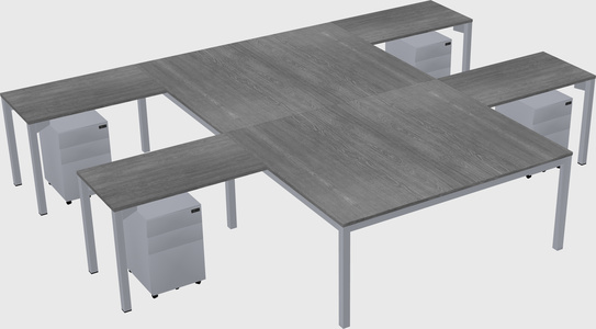Shared l-shaped desk