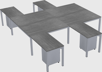 Shared l-shaped desk
