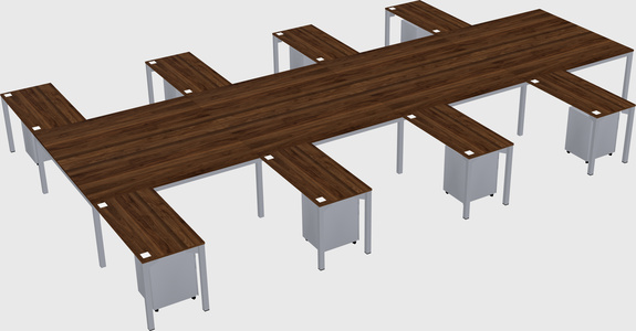 Shared l-shaped desk
