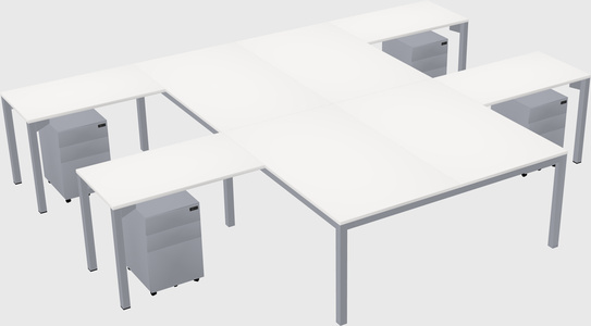 Shared l-shaped desk
