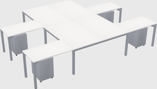 Shared l-shaped desk
