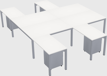 Shared l-shaped desk