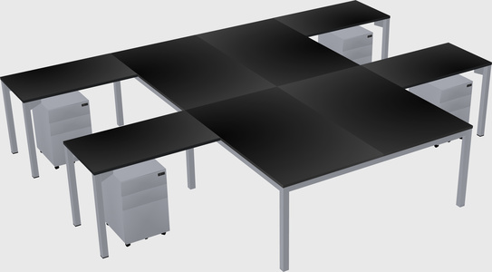 Shared l-shaped desk