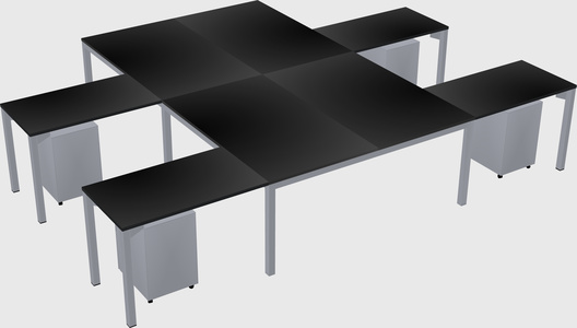 Shared l-shaped desk