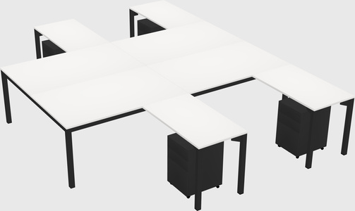 Shared l-shaped desk