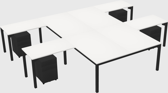 Shared l-shaped desk