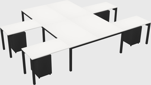 Shared l-shaped desk