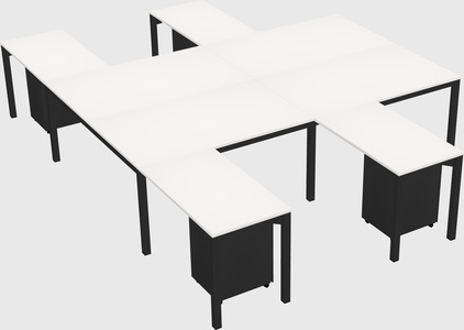 Shared l-shaped desk