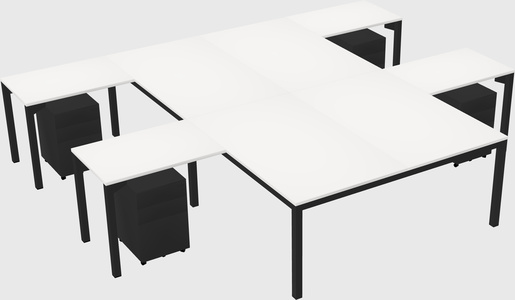 Shared l-shaped desk