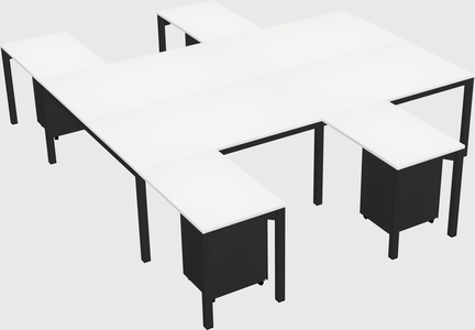 Shared l-shaped desk