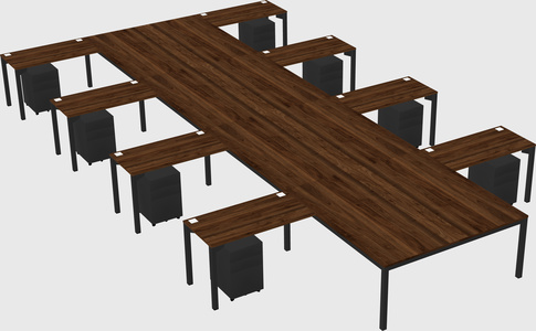 Shared l-shaped desk